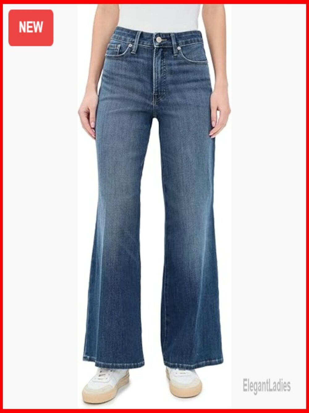 Mid-Weight Denim Palazzo Ankle Jeans, 10.75in Rise, 31.5in Inseam